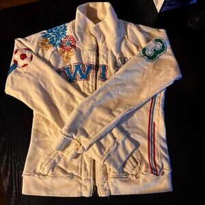 Johnny Was JWLA Embroidered Zip Sweatshirt Floral Cotton Jacket M